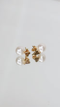Load image into Gallery viewer, Gold heart drop pearl stud earrings Jewellery Celine 
