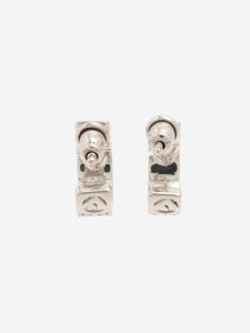 Fendi Fendi silver F is Fendi hoop rhinestone earrings