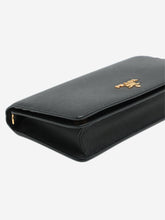 Load image into Gallery viewer, Black leather wallet on chain with gold-toned detailing Cross-body bags Prada 
