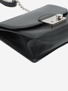Prada Black 2017 soft calf leather flap cross-body bag with clasp lock closure