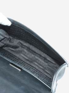 Prada Black 2017 soft calf leather flap cross-body bag with clasp lock closure