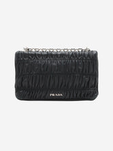 Load image into Gallery viewer, Black Nappa 2way leather chain shoulder bag with gold hardware Cross-body bags Prada 
