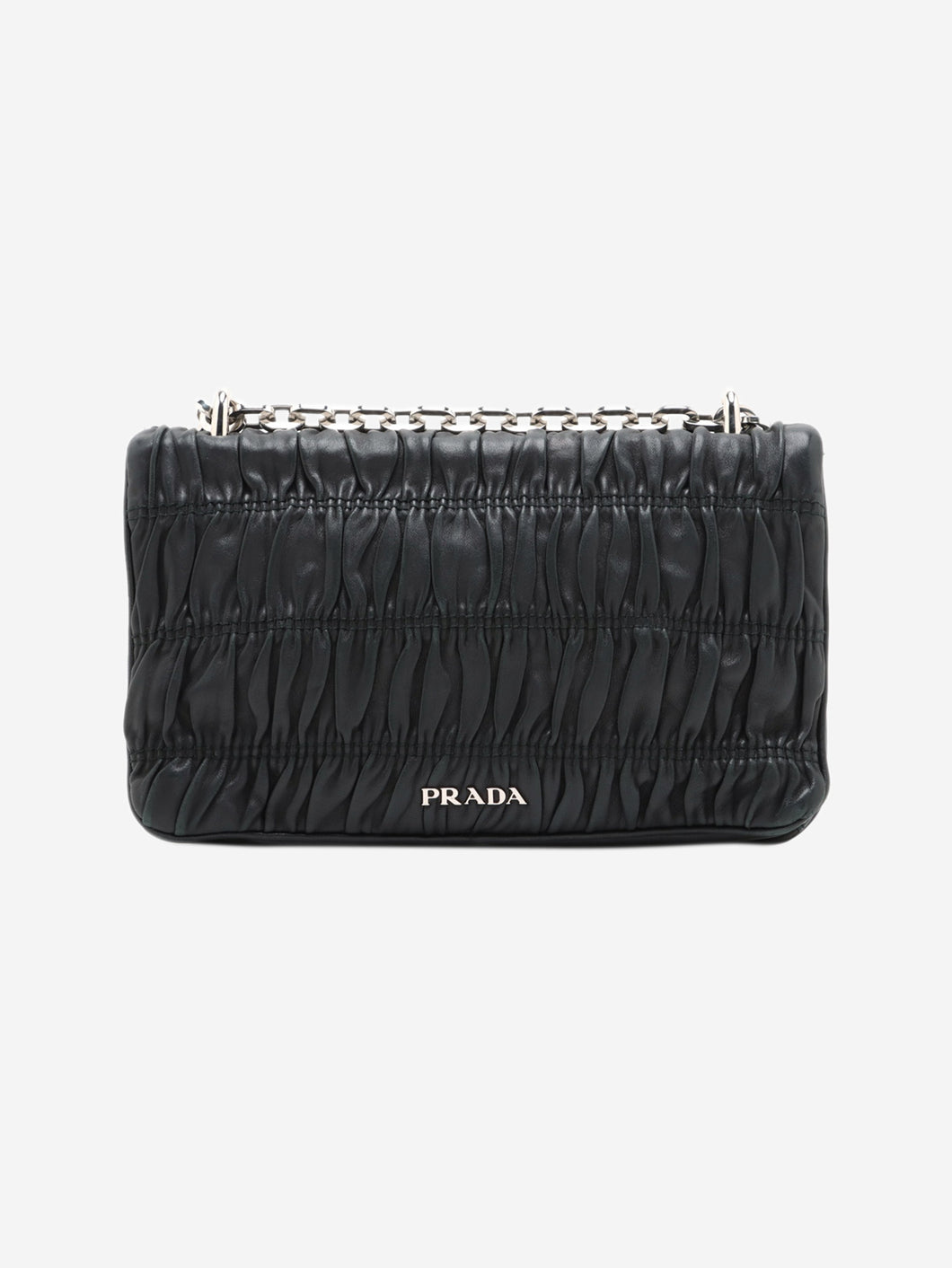 Black Nappa 2way leather chain shoulder bag with gold hardware Cross-body bags Prada 