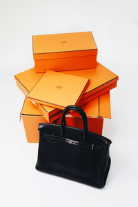 Hermes Navy vintage 2003 Birkin 35 Bag in Clemence leather