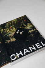 Load image into Gallery viewer, Silver rhinestone CC pearl drop earrings Jewellery Chanel 
