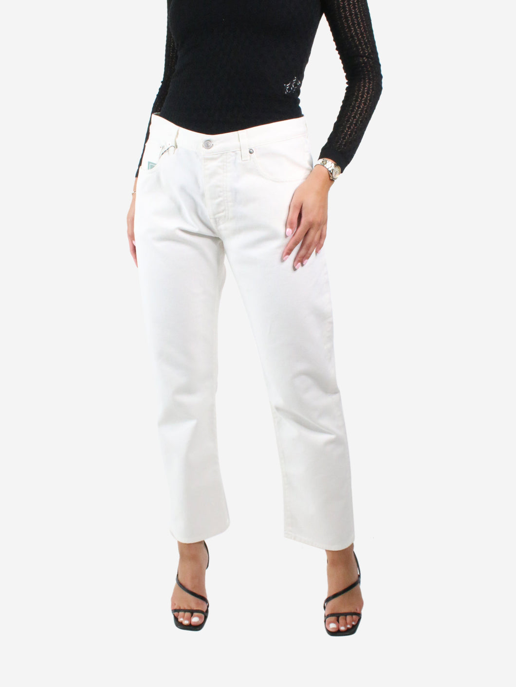 White straight-leg denim jeans - size W30 Trousers Fortela 