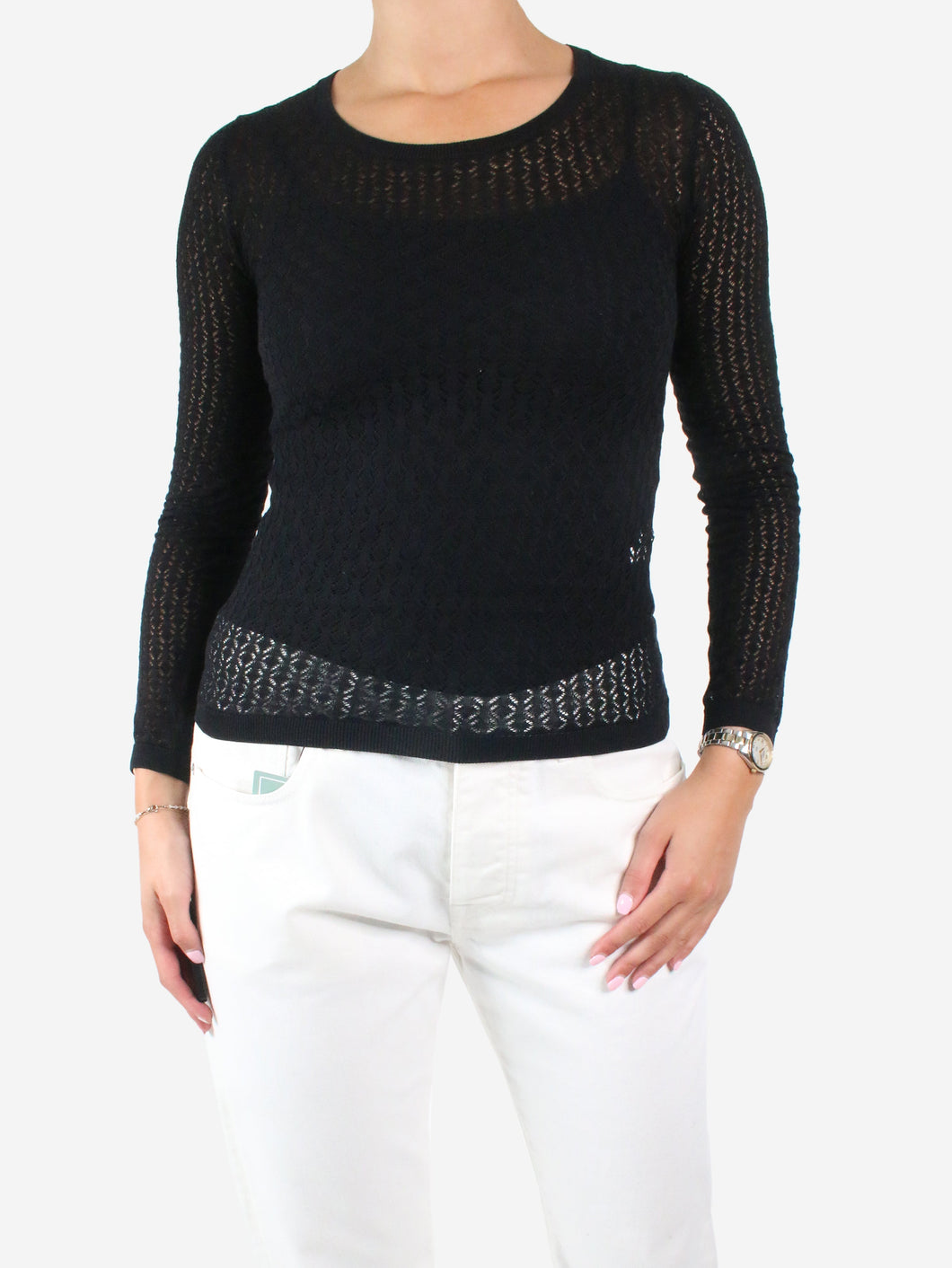 Black lace sweater - size IT 42 Knitwear Dolce & Gabbana 
