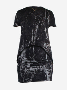 Balenciaga Grey marble printed layered dress - size FR 36