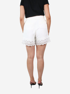 Sandro White embroidered cut-out detail shorts - size FR 38