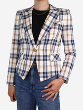 Load image into Gallery viewer, Multi checked padded shoulder blazer - size UK 8 Coats &amp; Jackets Veronica Beard 
