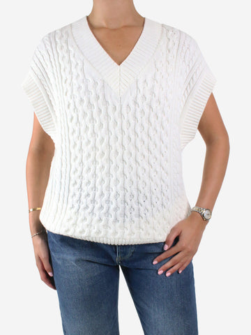 White cable knit sweater vest - size XS Knitwear Varley 