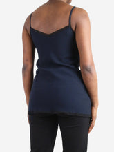 Load image into Gallery viewer, Blue lace trimmed cami top - size UK 12 Tops Prada 
