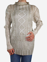 Load image into Gallery viewer, Neutral pleated snake print top - size UK 12 Tops Pleats Please 
