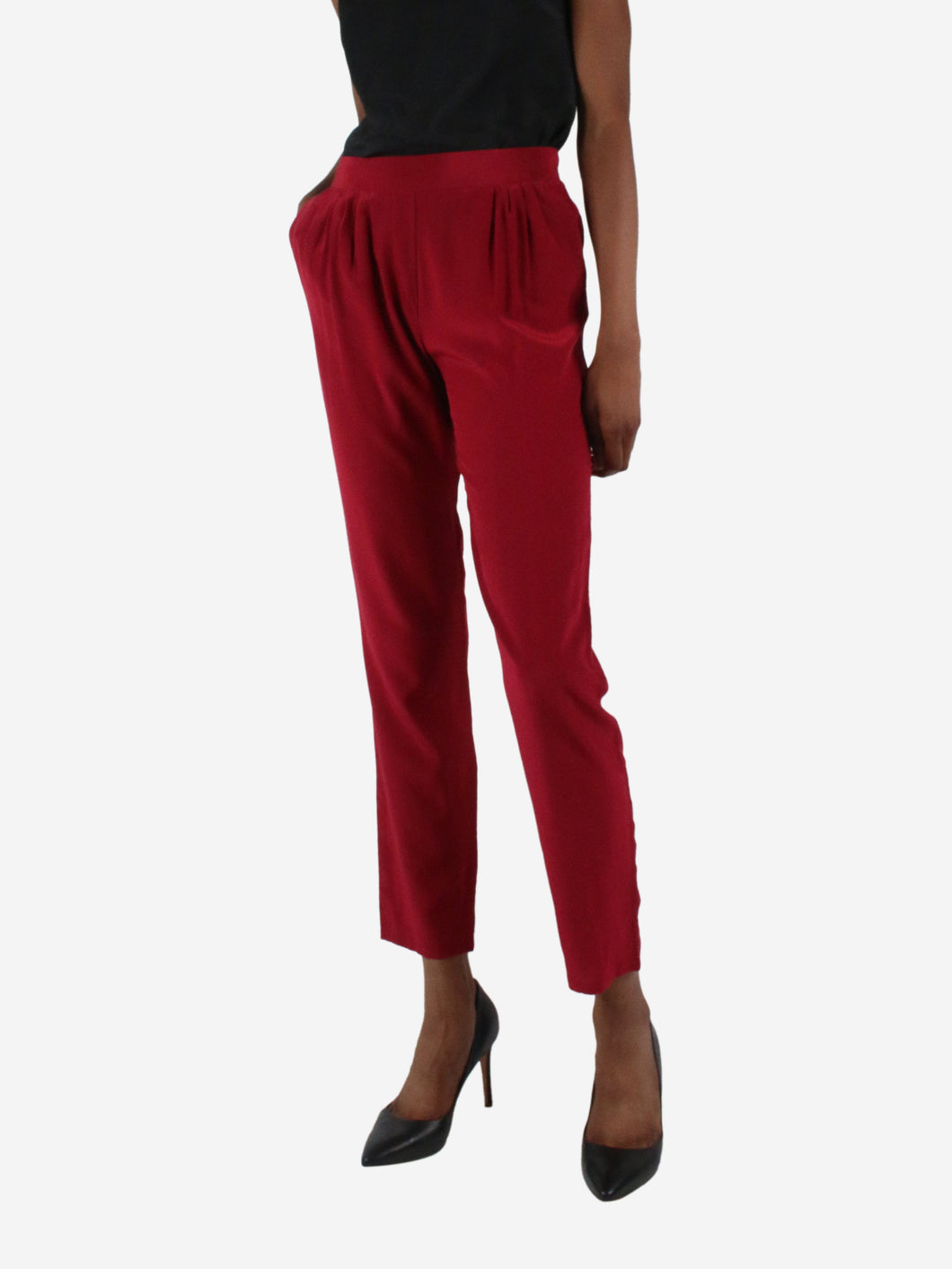 Red silk trousers - size EU 34 Trousers Masscob 
