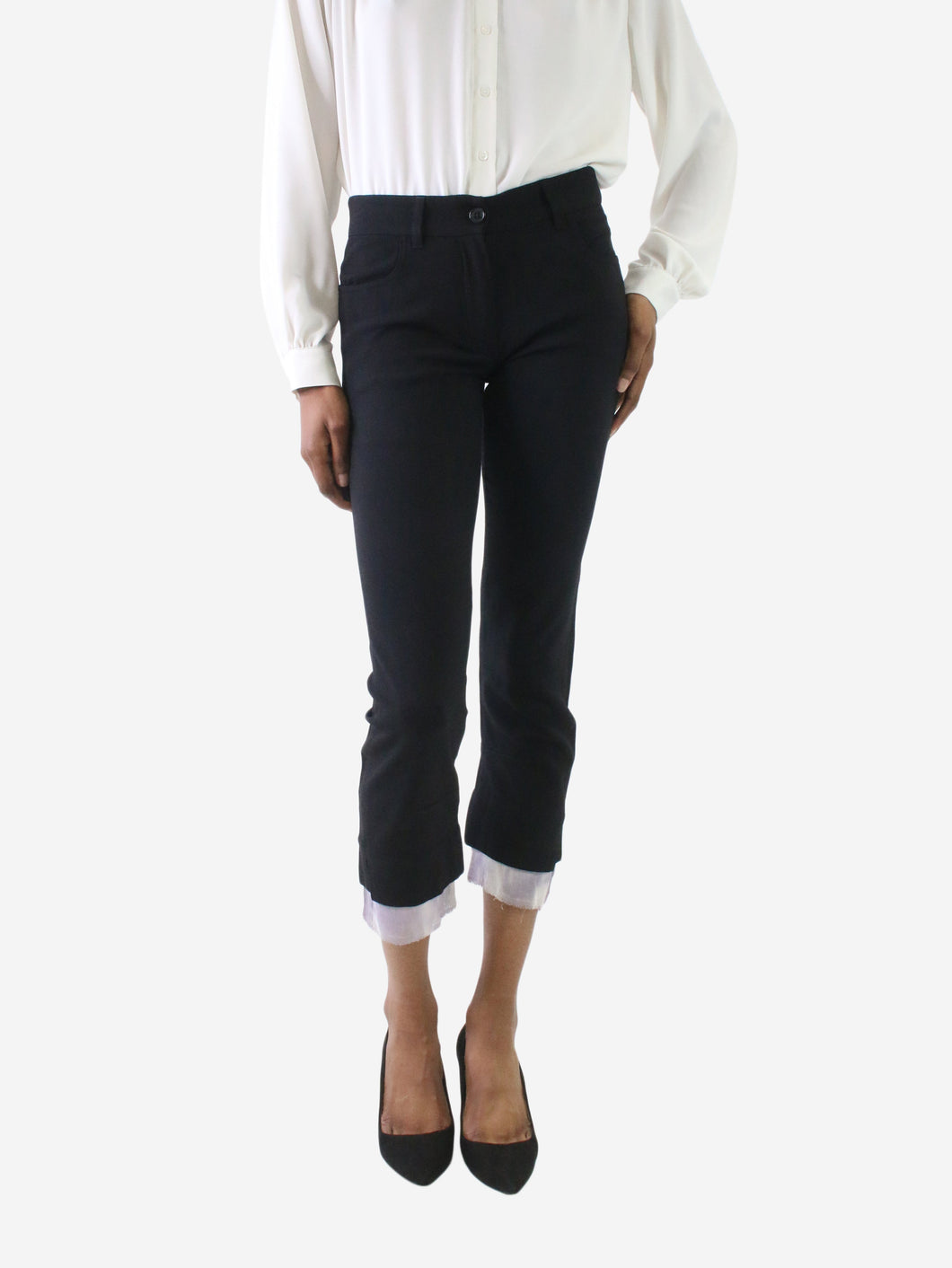 Black straight-leg trousers - Size FR 36 Trousers Ann Demeulemeester 