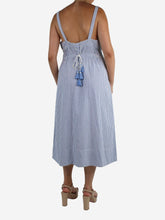 Load image into Gallery viewer, Blue striped strappy midi dress - size UK 8 Dresses Club Monaco 
