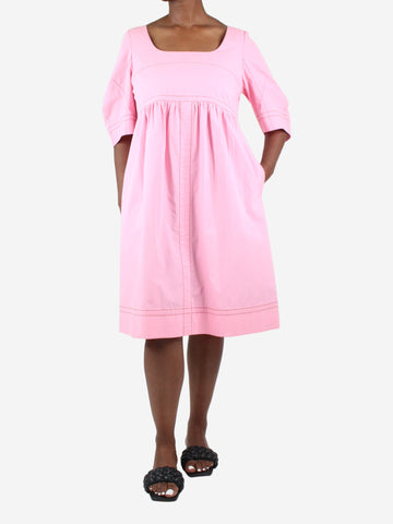 Pink short sleeved midi dress - size UK 14 Dresses Lee Mathews 
