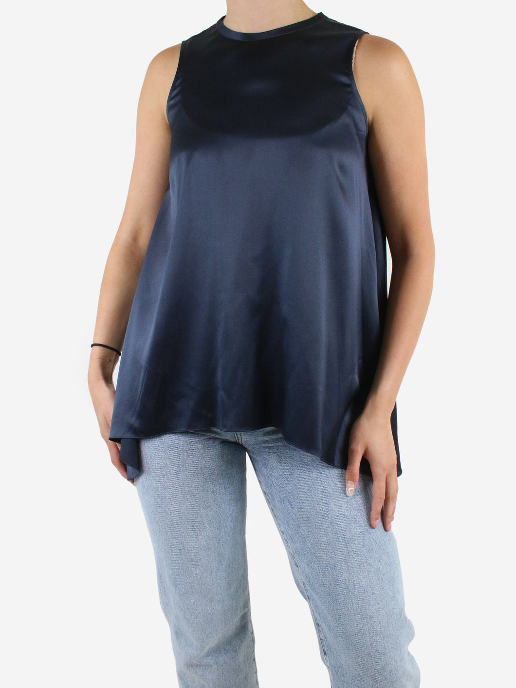 Blue silk sleeveless top - size S Tops Brunello Cucinelli 