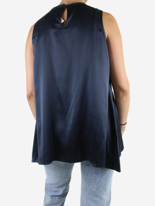 Brunello Cucinelli Blue silk sleeveless top - size S
