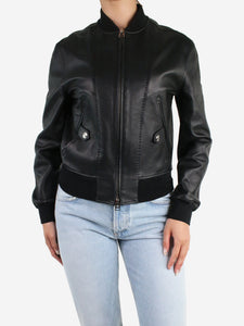 Tom Ford Black leather bomber jacket - size FR 36