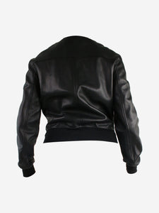 Tom Ford Black leather bomber jacket - size FR 36