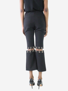 Yueqi Qi Black safety pin cropped and flared trousers - Size S