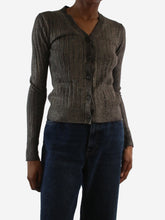 Load image into Gallery viewer, Grey metallic knitted cardigan - Size IT 38 Knitwear Prada 
