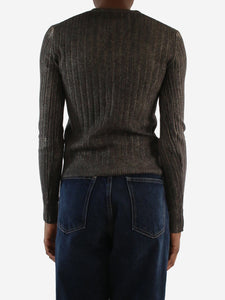 Prada Grey metallic knitted cardigan - Size IT 38