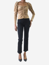 Load image into Gallery viewer, Neutral ruched velvet top - Size US 2 Tops A.L.C. 
