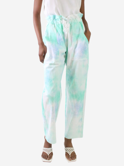 Green tie-dye drawstring waist trousers - size XS Trousers Paradised 