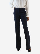 Load image into Gallery viewer, Navy flared tailored trousers - Size US 2 Trousers Theory 

