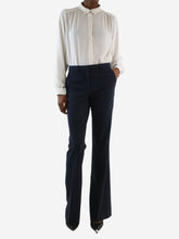 Load image into Gallery viewer, Navy flared tailored trousers - Size US 2 Trousers Theory 
