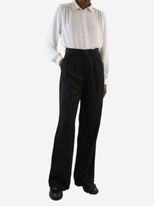 Anine Bing Black high-rise linen trousers - Size XS