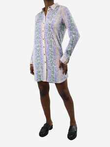 Equipment Cream silk snake print shirt dress - size M