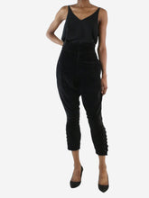 Load image into Gallery viewer, Black velvet trousers - size UK 6 Trousers Egg 

