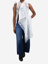 Load image into Gallery viewer, White sleeveless embroidered net top - size M Tops Sacai 
