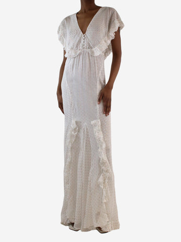 White metallic chiffon maxi dress - Size XS Dresses Rat & Boa 