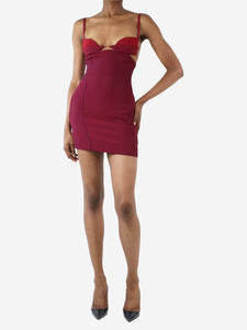 Nensi Dojaka Burgundy mini bra dress - Size XS