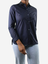 Load image into Gallery viewer, Blue Shirt with black collar - size FR 40 Tops Carven 
