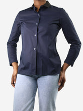 Load image into Gallery viewer, Blue Shirt with black collar - size FR 40 Tops Carven 
