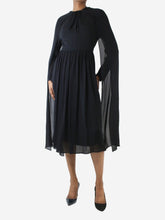 Load image into Gallery viewer, Black Sable deep v-neckline pleated dress - Size IT 36 Dresses Prada 
