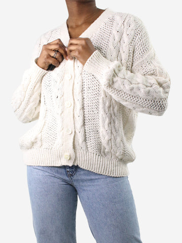Cream knitted cardigan - size L Tops & Daughter 