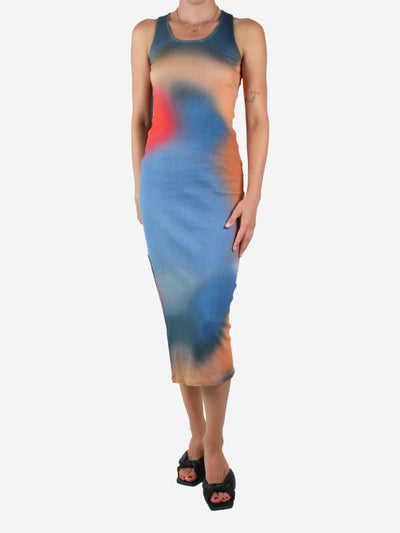 Multicolour blur tie-dye stretch-cotton midi dress - size S Dresses Loewe 