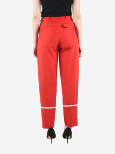 Hermes Red high-rise button detail trousers - size UK 8