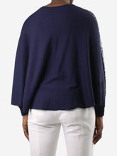 Load image into Gallery viewer, Navy Bat open sleeves jumper with lace details - size M Knitwear Valentino 
