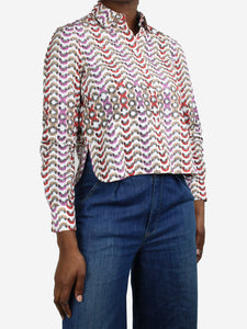 Alaia Multicoloured long-sleeved printed shirt - size FR 38