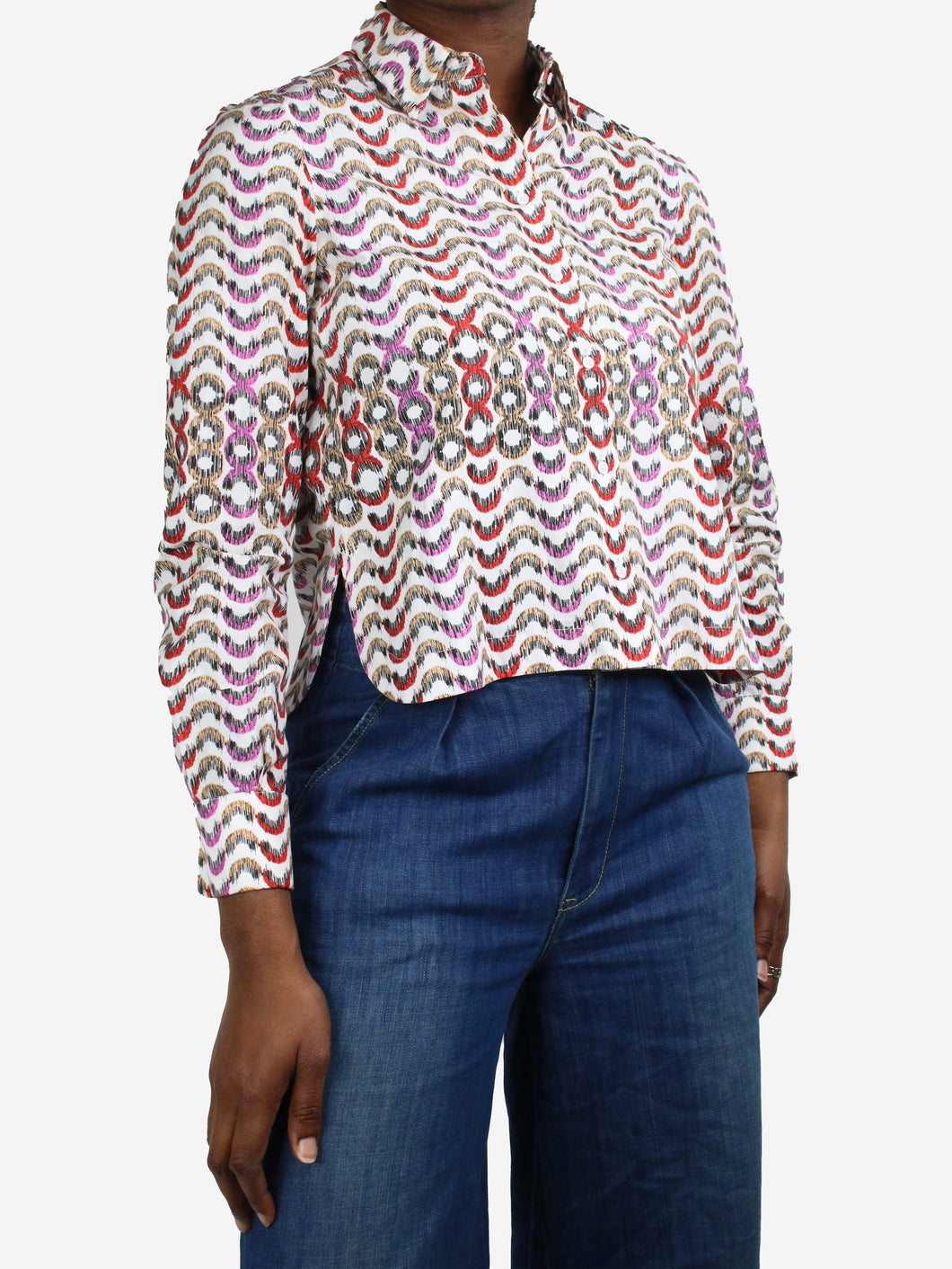 Multicoloured long-sleeved printed shirt - size FR 38 Tops Alaia 
