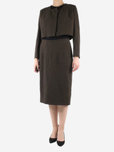 Load image into Gallery viewer, Brown midi pencil skirt and cropped jacket - size Sets Emilia Wickstead 
