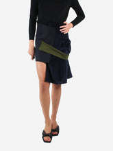 Load image into Gallery viewer, Blue corduroy pleated asymmetric skirt - size FR 36 Skirts Jacquemus 
