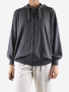 Brunello Cucinelli Grey cashmere blend hoodie - size S